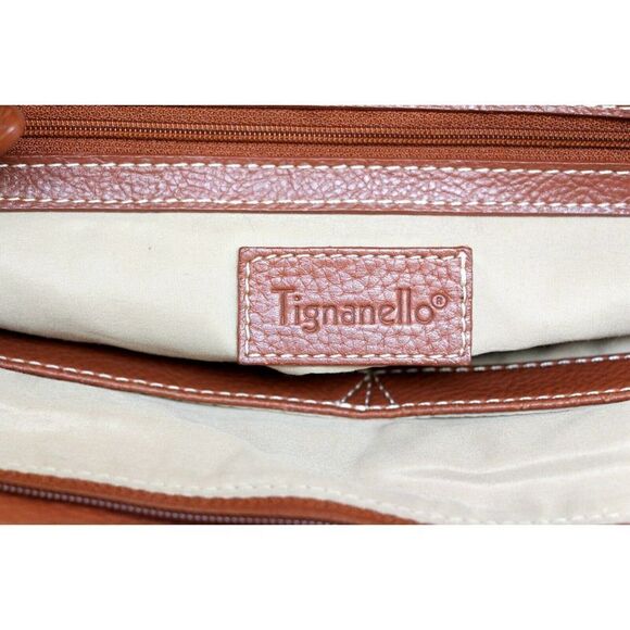 COPY - ROOMY Tignanello PEBBLED BROWN GENUINE LEATHER SHOULDER BAG TOTE HANDBAG… - Picture 10 of 10